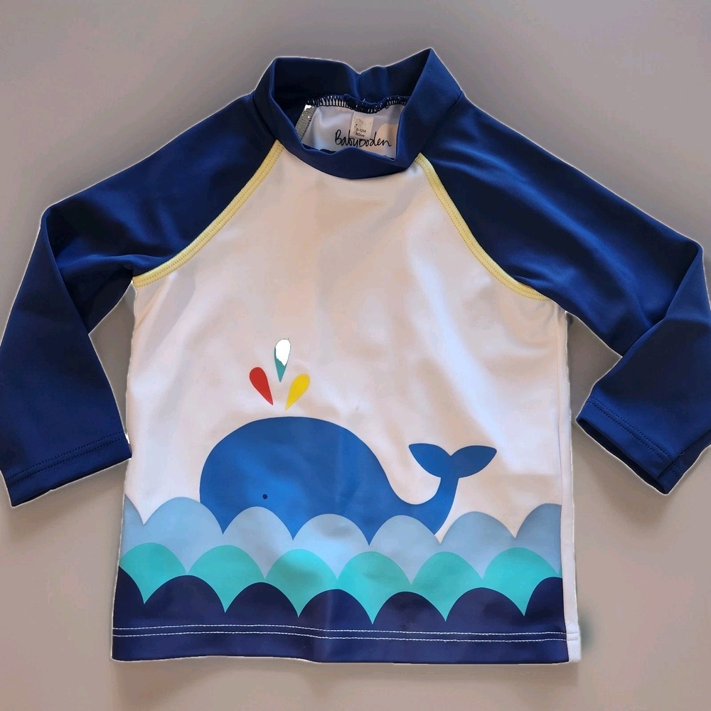 Baby Boden Rash Guard with Whale Print - Size: 6-12 Months (80cm)